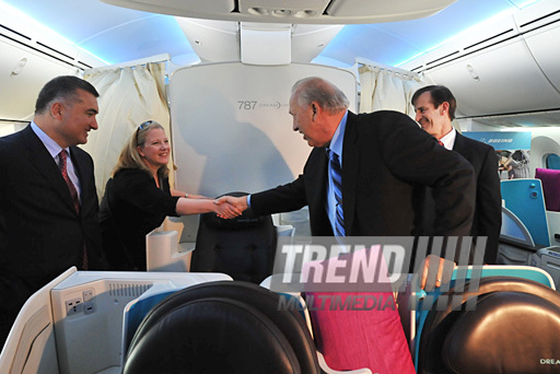 Boeing Corporation held promotional tour of the new 787 Dreamliner aircraft in Azerbaijan. Baku, Azerbaijan, Apr. 02, 2012