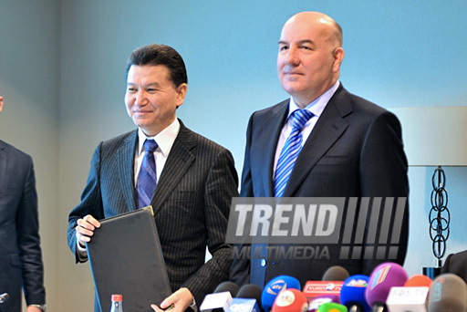 FIDE and Azerbaijani Chess Federation sign cooperation agreement. Baku, Azerbaijan, Apr. 03, 2012