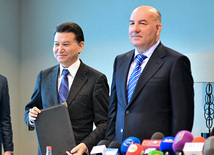 World Chess Federation (FIDE) president Kirsan Ilyumzhinov and Azerbaijani Chess Federation president Elman Rustamov signed a cooperation agreement. Baku, Azerbaijan, Apr. 03, 2012