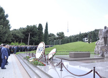 New Azerbaijan Party leadership visited the Alley of Honor before the conference. They paid tribute to national leader, architect and founder of modern independent Azerbaijan Heydar Aliyev and laid a wreath at his tomb. Baku, Azerbaijan, May 05, 2012
