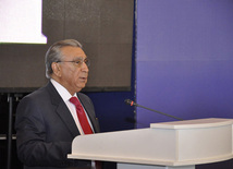 Head of the Azerbaijani Presidential Administration Ramiz Mehdiyev has made a report at the plenary session of the conference on "Azerbaijan-2020: new development goals". Baku, Azerbaijan, May 05, 2012