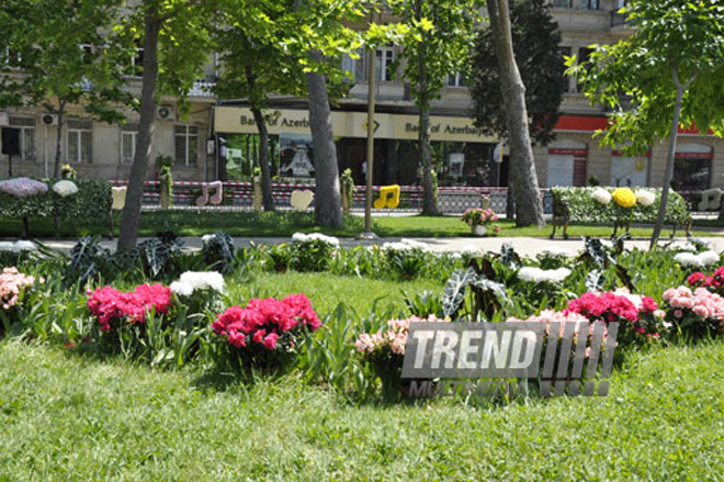 Flower festival in Baku, Azerbaijan, May 10, 2012