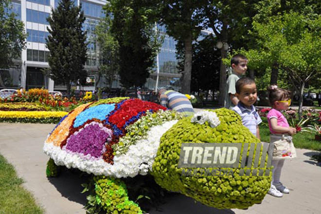 Flower festival in Baku, Azerbaijan, May 10, 2012