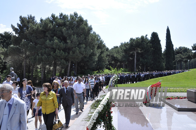 Azerbaijan's public marks 89th birthday of Nationwide Leader Heydar Aliyev. Baku, Azerbaijan, May 10, 2012