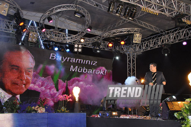 A gala concert and grandios fireworks display held in the National Park. Baku, Azerbaijan, May 10, 2012