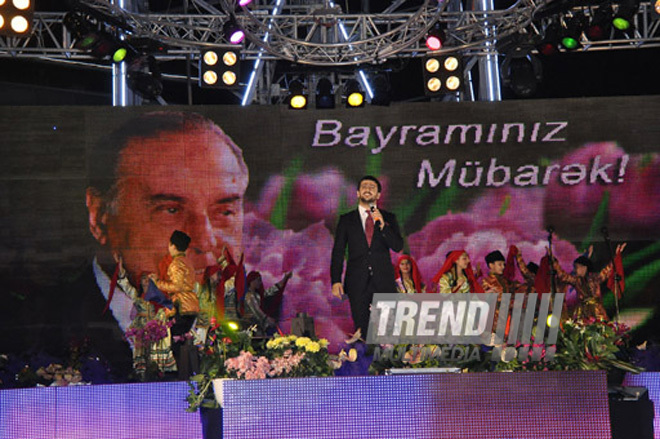 A gala concert and grandios fireworks display held in the National Park. Baku, Azerbaijan, May 10, 2012