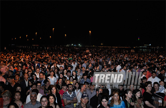 A gala concert and grandios fireworks display held in the National Park. Baku, Azerbaijan, May 10, 2012