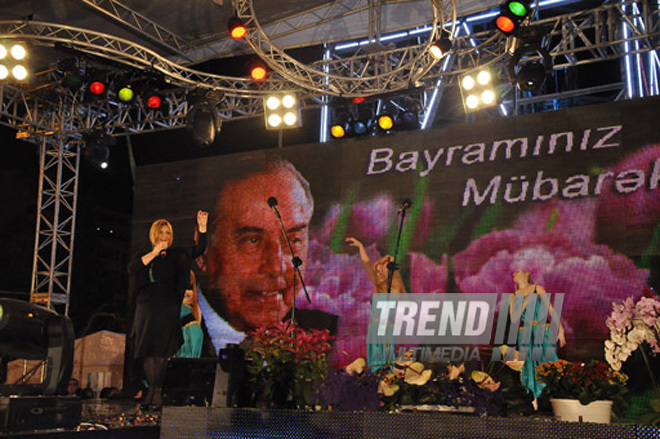 A gala concert and grandios fireworks display held in the National Park. Baku, Azerbaijan, May 10, 2012