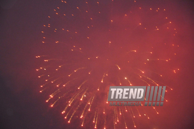 A gala concert and grandios fireworks display held in the National Park. Baku, Azerbaijan, May 10, 2012