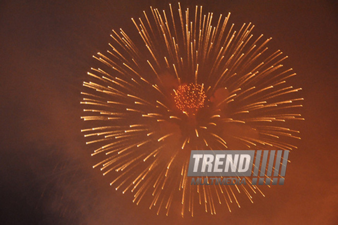 A gala concert and grandios fireworks display held in the National Park. Baku, Azerbaijan, May 10, 2012