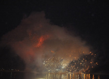 A gala concert and grandios fireworks display held in the National Park. Baku, Azerbaijan, May 10, 2012