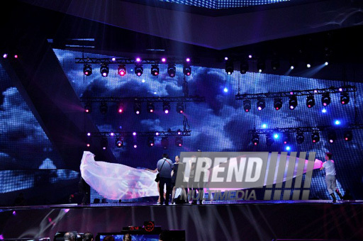 Eurovision 2012 rehearsal underway in Baku. Baku, Azerbaijan, May 16, 2012