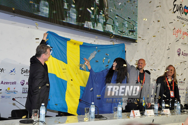 Eurovision-2012 Song Contest winner Sweden's Loreen. Baku, Azerbaijan, May 27, 2012