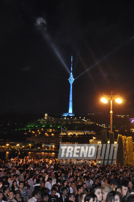 Baku hosts concert and firework celebrations on the occasion of the Day of Republic. Baku, Azerbaijan, May 28, 2012 