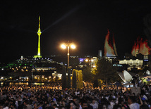 Baku hosts concert and firework celebrations on the occasion of the Day of Republic. Baku, Azerbaijan, May 28, 2012 