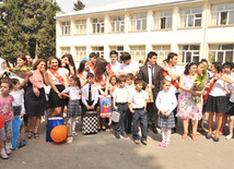 Last bell - a favorite holiday of schoolchildren. Baku, Azerbaijan, May 31, 2012