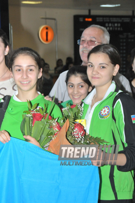 Azerbaijani young gymnasts gain medals at European Championship in Rhythmic Gymnastics. Baku, Azerbaijan, June 04, 2012