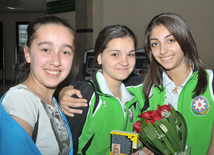 Azerbaijani young gymnasts gain medals at European Championship in Rhythmic Gymnastics. Baku, Azerbaijan, June 04, 2012