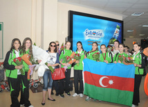 Azerbaijani young gymnasts gain medals at European Championship in Rhythmic Gymnastics. Baku, Azerbaijan, June 04, 2012