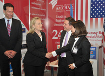 U.S. Secretary of State Hillary Clinton as part of her regional visit arrived in Azerbaijan where she visited the 19th International Caspian Oil and Gas Exhibition and Conference in Baku. Azerbaijan, June 06, 2012