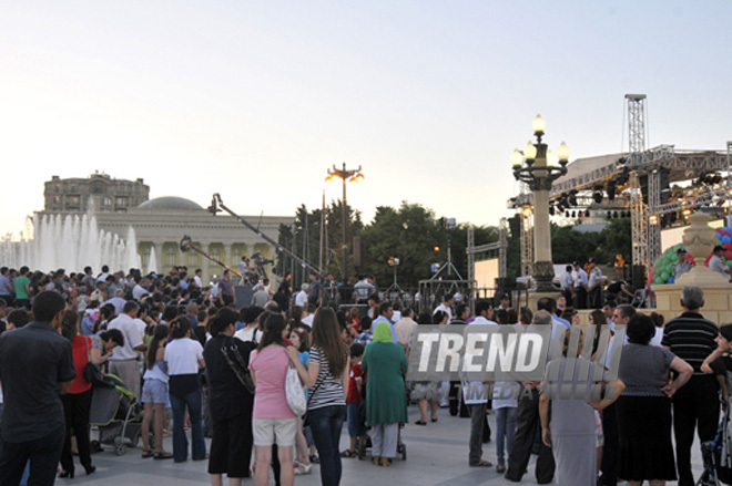 Baku holds concert and fireworks in honor of  National Salvation Day. Azerbaijan, June 15, 2012