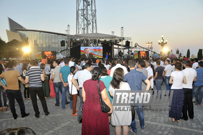 Baku holds concert and fireworks in honor of  National Salvation Day. Azerbaijan, June 15, 2012