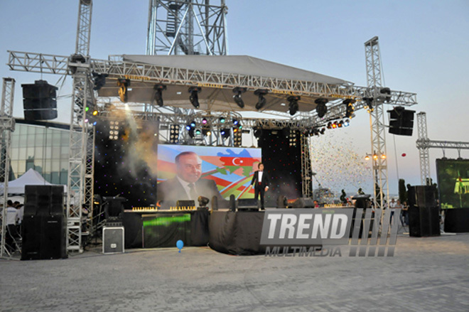 Baku holds concert and fireworks in honor of  National Salvation Day. Azerbaijan, June 15, 2012