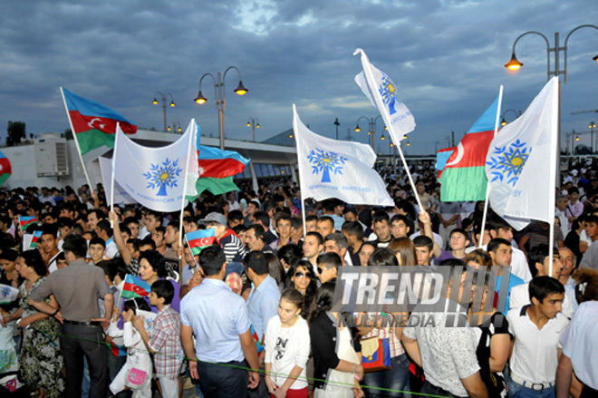 Youth Association of the New Azerbaijan Party organized a concert "Heydar Aliyev: From Rescue to Progress". Baku, Azerbaijan, June 20, 2012