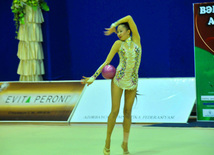 Showing the best result in all-around events and all other four kinds of programs (hoop, ball, ribbon, clubs), Aliya Garayeva became five-time champion of the country in all-around events. Baku, Azerbaijan, June 27, 2012