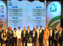 В Баку прошла жеребьевка среди национальных команд, участвующих в чемпионате мира по футболу среди девушек до 17 лет. Баку, Азербайджан, 06 июля 2012 г.