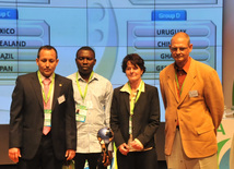 В Баку прошла жеребьевка среди национальных команд, участвующих в чемпионате мира по футболу среди девушек до 17 лет. Баку, Азербайджан, 06 июля 2012 г.