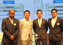 В Баку прошла жеребьевка среди национальных команд, участвующих в чемпионате мира по футболу среди девушек до 17 лет. Баку, Азербайджан, 06 июля 2012 г.