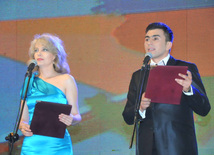 A concert and fireworks on the anniversary of Heydar Aliyev's coming to power in Azerbaijan. Baku, Azerbaijan, July 14, 2012