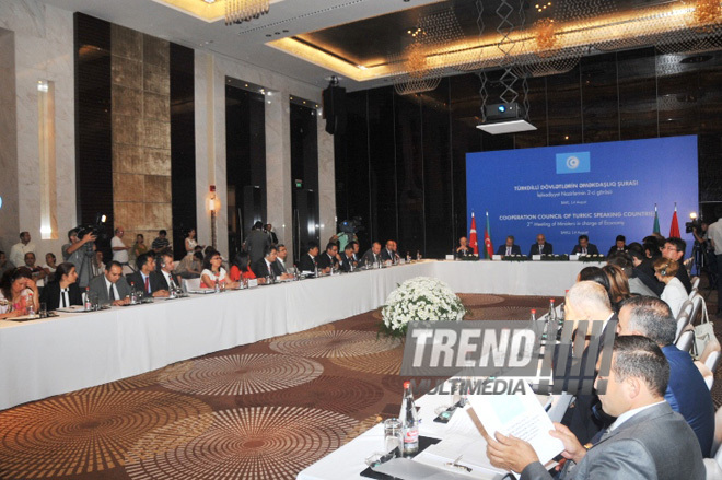 Second meeting of economy ministers of the Cooperation Council of Turkic Speaking States. Baku, Azerbaijan, Aug.14, 2012