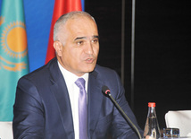 Second meeting of economy ministers of the Cooperation Council of Turkic Speaking States. Economic Development Minister Shahin Mustafayev. Baku, Azerbaijan, Aug.14, 2012