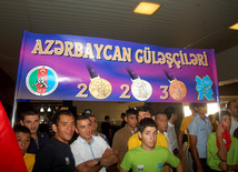 Azerbaijani sportsmen - participants of XXX Summer Olympic Games in London have returned to their homeland. Baku, Azerbaijan, Aug.15, 2012