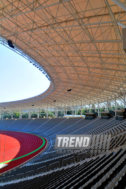 Tofiq Bəhramov adına Respublika Stadionu əsaslı təmir və yenidənqurmadan sonra. Bakı, Azərbaycan, 17 avqust 2012