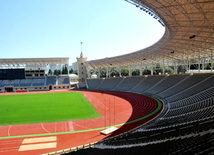 Tofiq Bəhramov adına Respublika Stadionu əsaslı təmir və yenidənqurmadan sonra. Bakı, Azərbaycan, 17 avqust 2012