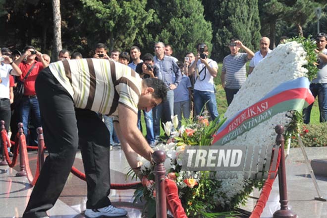 Officer Ramil Safarov convicted in Hungary returns to Azerbaijan. Baku, Azerbaijan, Aug.31, 2012