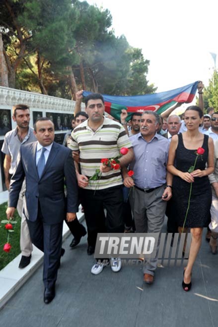 Officer Ramil Safarov convicted in Hungary returns to Azerbaijan. Baku, Azerbaijan, Aug.31, 2012