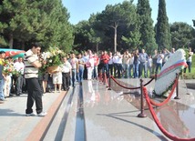 Ramil Safarov visits Alley of Honour and Alley of Martyrs. Baku, Azerbaijan, Aug.31, 2012