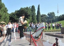 Ramil Safarov visits Alley of Honour and Alley of Martyrs. Baku, Azerbaijan, Aug.31, 2012