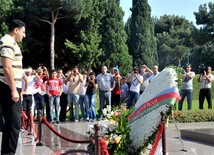 Ramil Safarov visits Alley of Honour and Alley of Martyrs. Baku, Azerbaijan, Aug.31, 2012