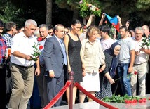 Ramil Safarov visits Alley of Honour and Alley of Martyrs. Baku, Azerbaijan, Aug.31, 2012