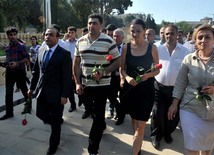 Ramil Safarov visits Alley of Honour and Alley of Martyrs. Baku, Azerbaijan, Aug.31, 2012