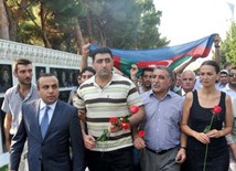 Ramil Safarov visits Alley of Honour and Alley of Martyrs. Baku, Azerbaijan, Aug.31, 2012