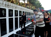 Ramil Safarov visits Alley of Honour and Alley of Martyrs. Baku, Azerbaijan, Aug.31, 2012