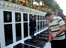 Ramil Safarov visits Alley of Honour and Alley of Martyrs. Baku, Azerbaijan, Aug.31, 2012