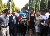 Ramil Safarov visits Alley of Honour and Alley of Martyrs. Baku, Azerbaijan, Aug.31, 2012