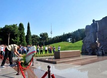 Ramil Safarov visits Alley of Honour and Alley of Martyrs. Baku, Azerbaijan, Aug.31, 2012